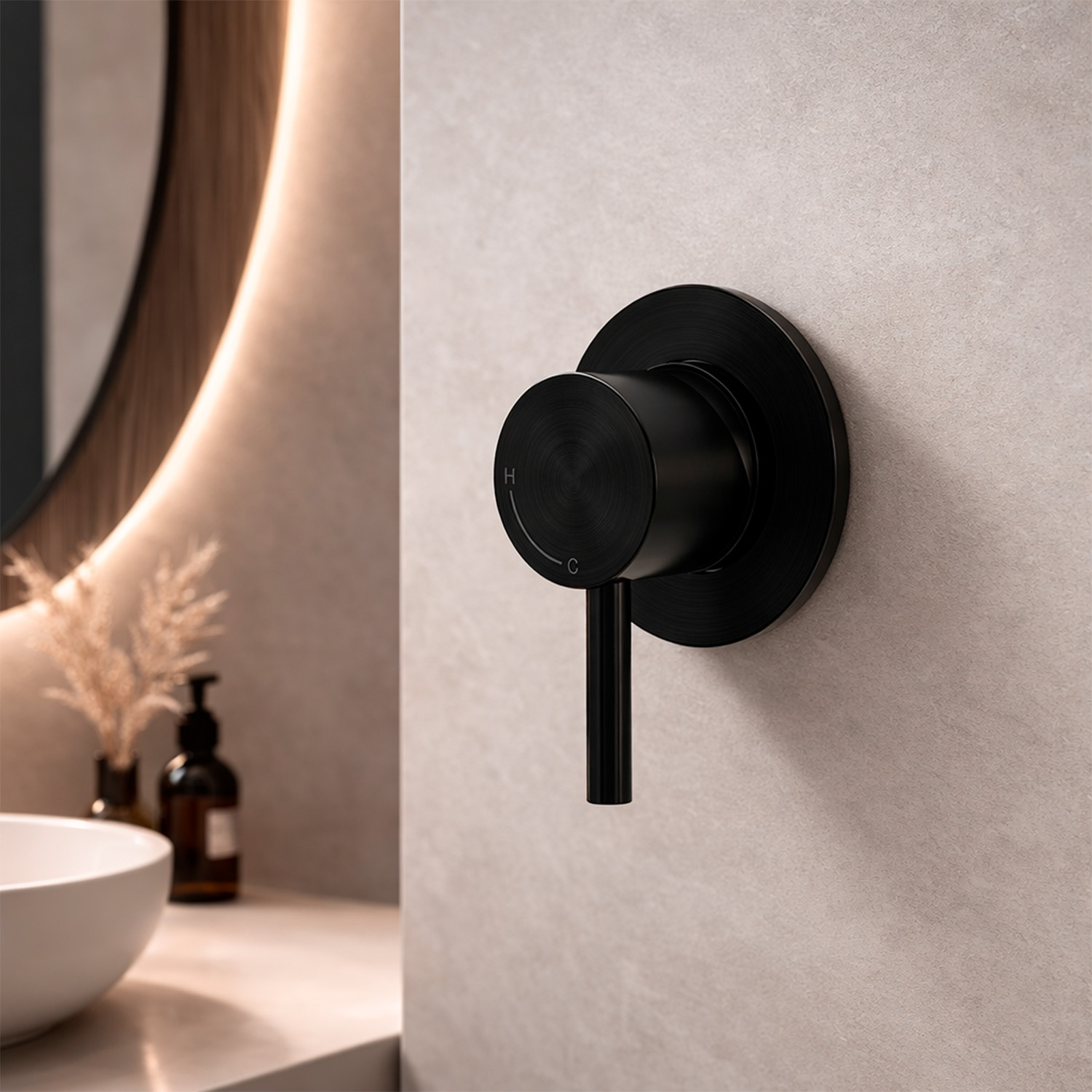Black 316L Stainless Steel Wall-Mounted Concealed Shower Mixer