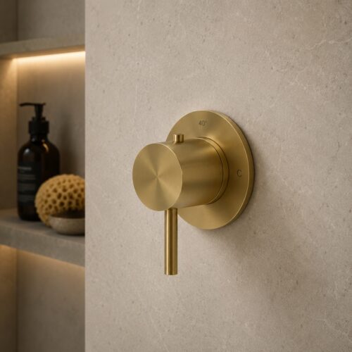 Gold 316L Stainless Steel Wall-Mounted Thermostatic Shower Mixer