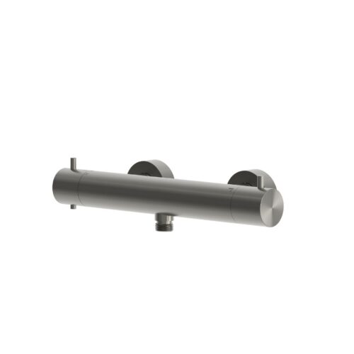Wall-Mounted Thermostatic Mixer with Gun Metal Rose Gold Finish and Durable Build