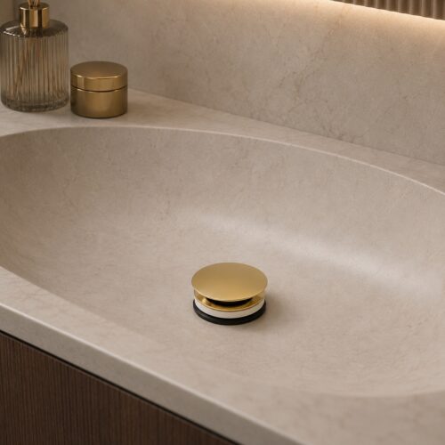 Rose Gold PVD 316L Stainless Steel Drain Plug Brushed Finish