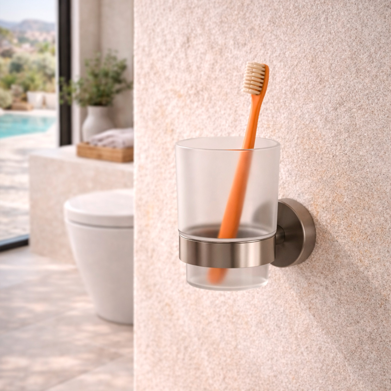 Matte Black PVD Stainless Steel Single Toothbrush Holder for Modern Bathrooms
