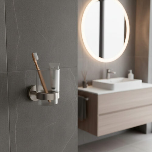 Satin Finish 316L Stainless Steel Single Cup Holder for Elegant Bathroom Storage