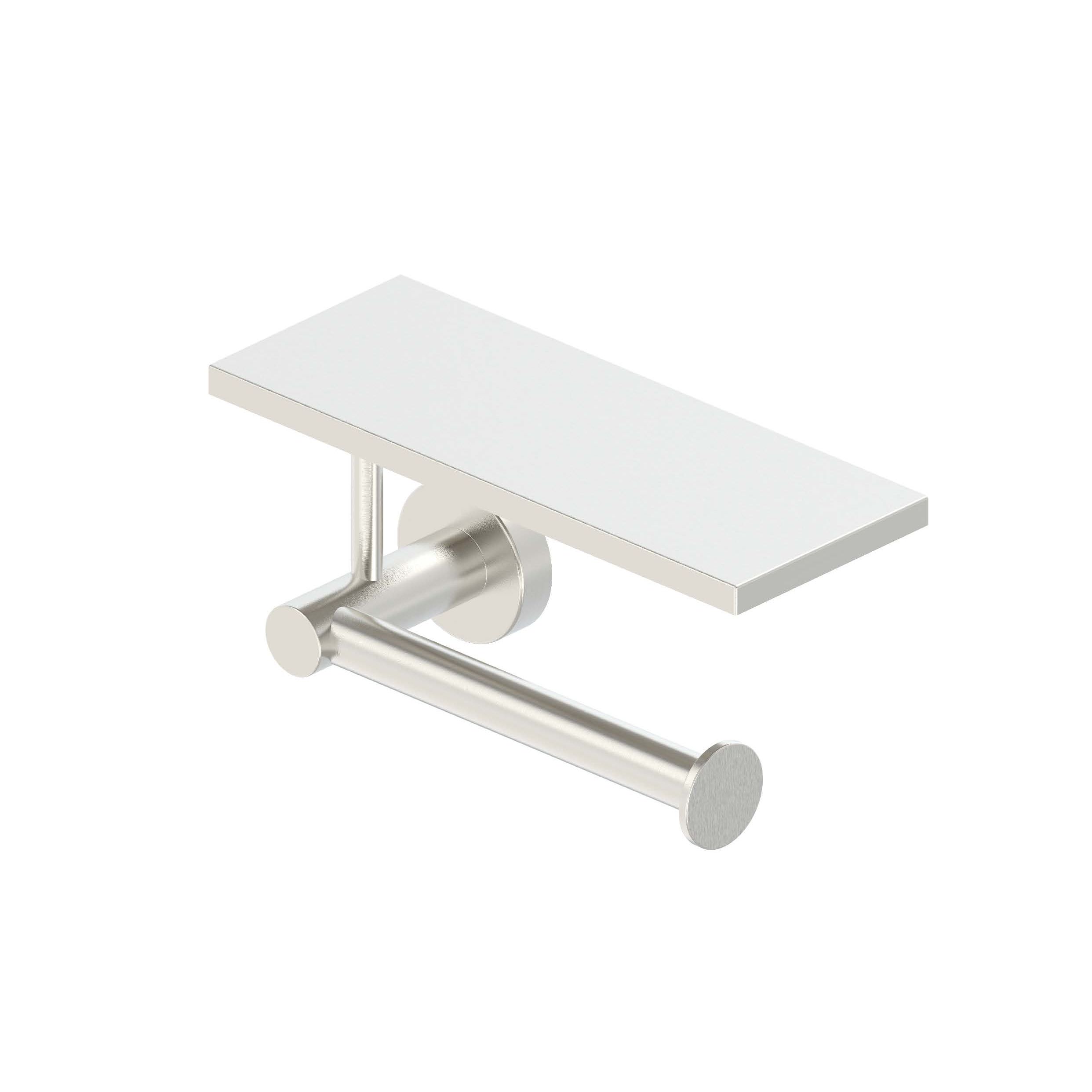 Satin-Finish 316L Stainless Steel Bathroom Tissue Holder with Top Shelf - Image 2