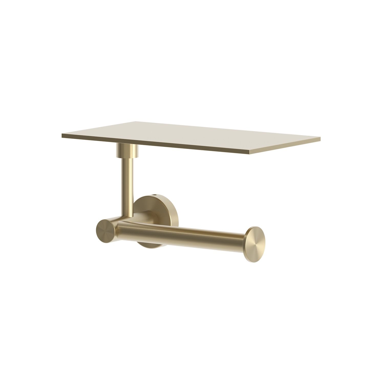 Gold 316L Stainless Steel Wall-Mounted Toilet Roll Holder with Shelf