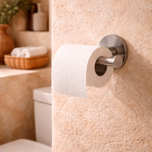Satin Finish 316L Stainless Steel Wall-Mount Toilet Paper Holder for Modern Bathrooms