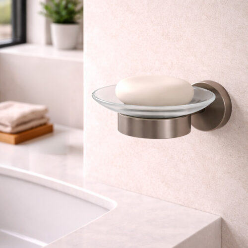 Wall-Mounted Soap Holder in 316L Stainless Steel with Rose Gold Finish