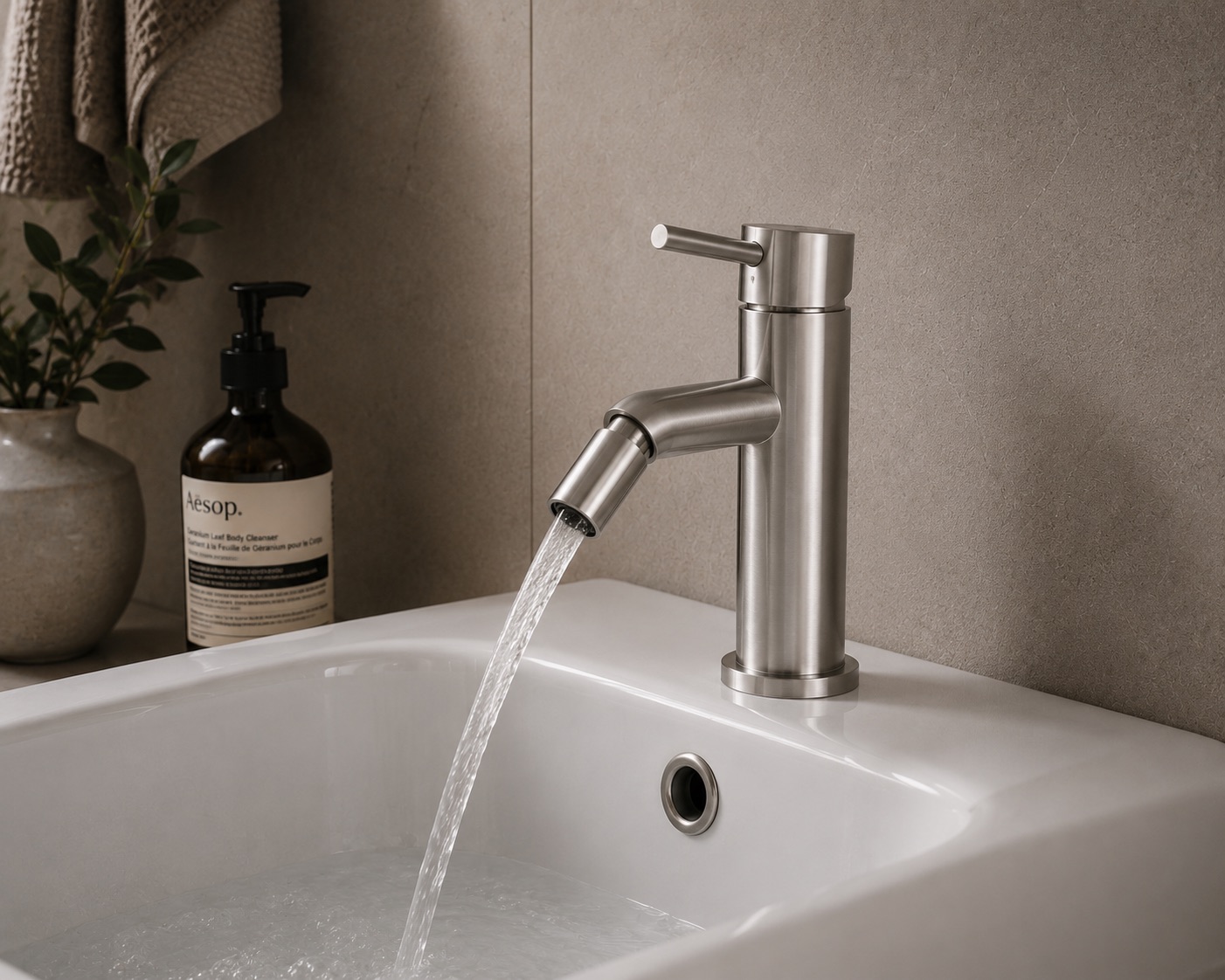Satin Stainless Steel Bidet Mixer Tap Corrosion-Resistant Modern Design - Image 3