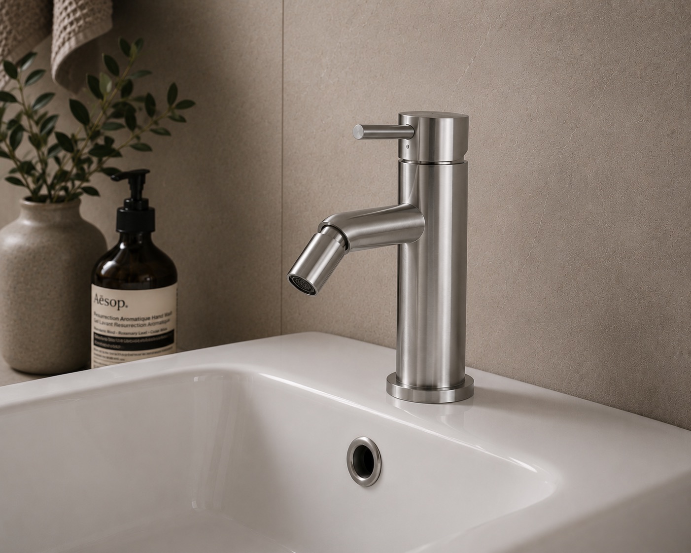 Satin Stainless Steel Bidet Mixer Tap Corrosion-Resistant Modern Design - Image 5
