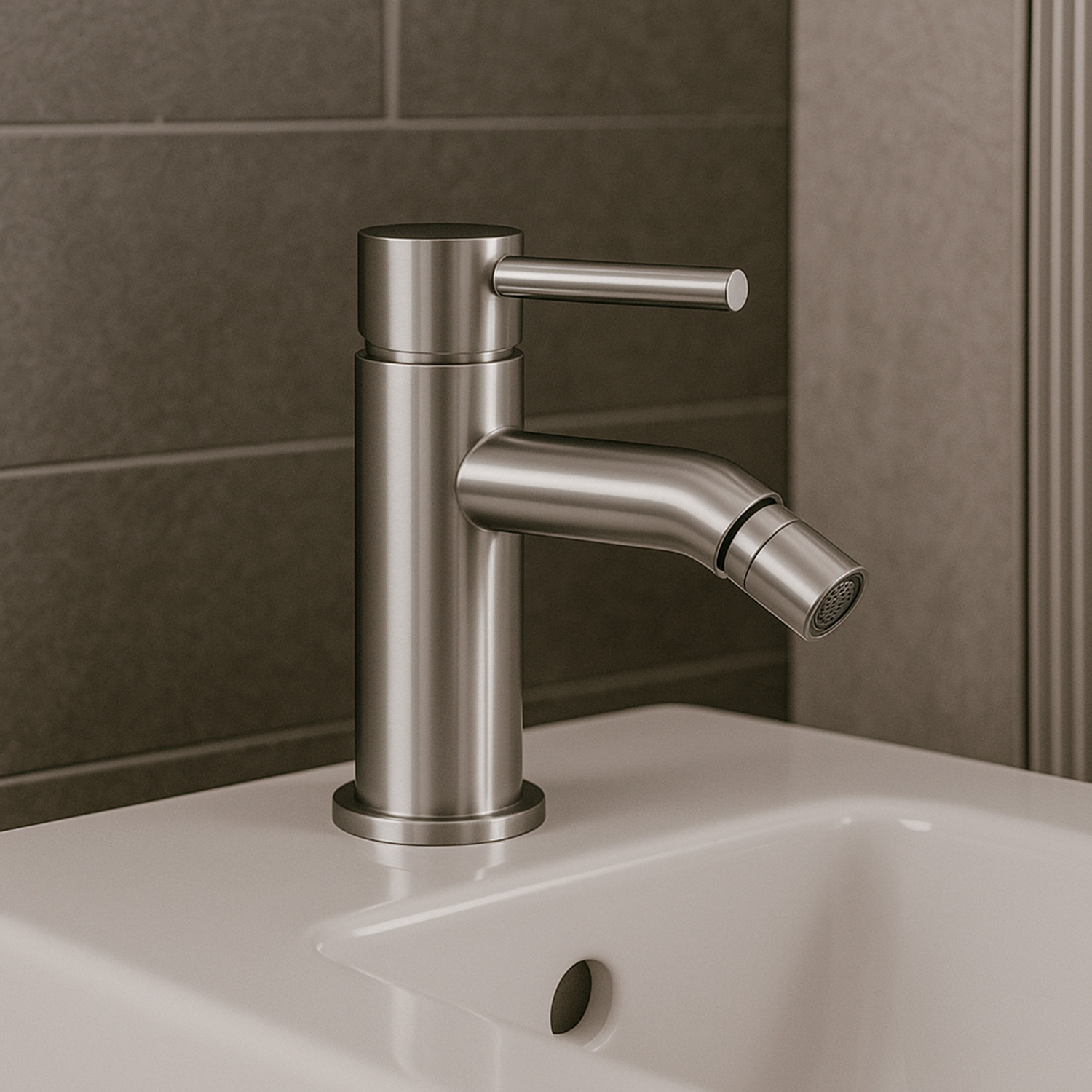 Satin Stainless Steel Bidet Mixer Tap Corrosion-Resistant Modern Design - Image 6
