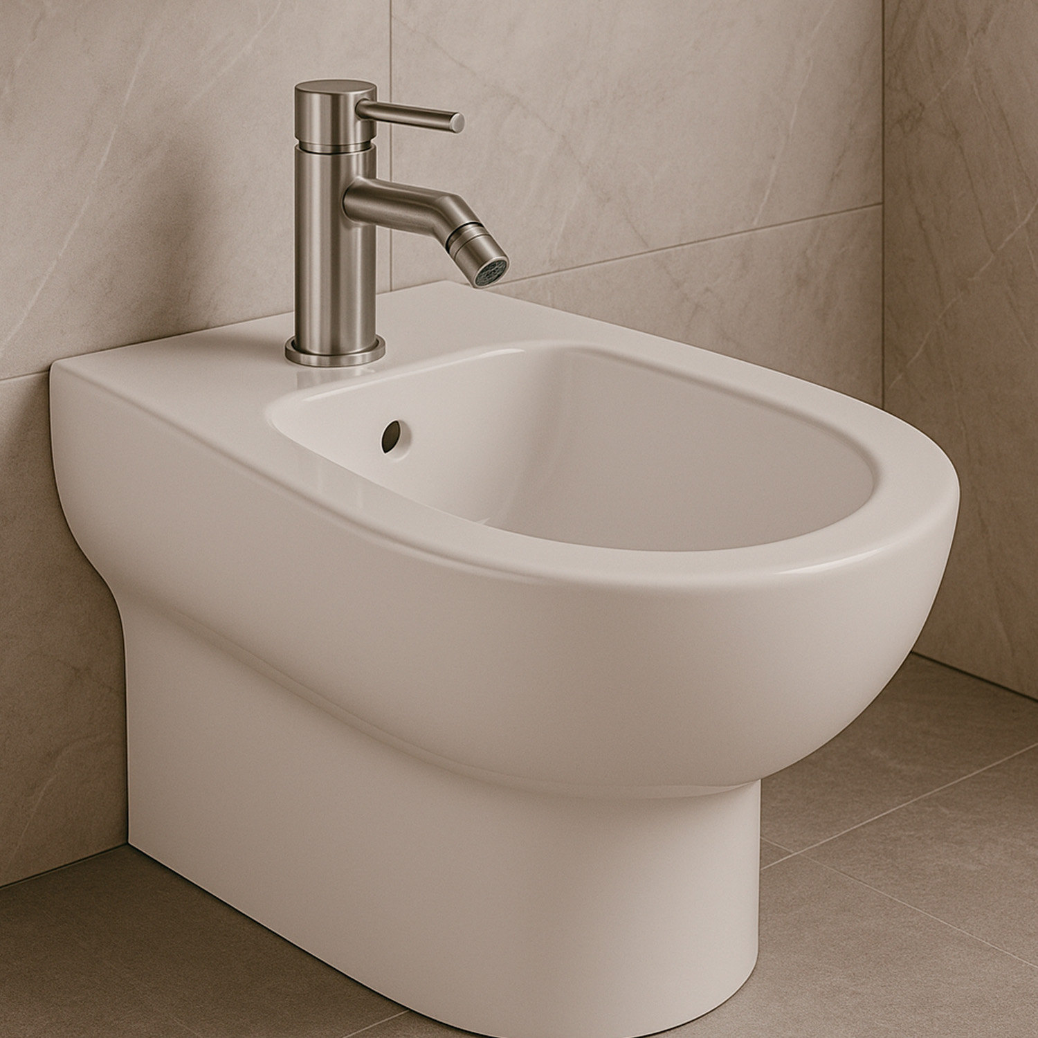 Satin Stainless Steel Bidet Mixer Tap Corrosion-Resistant Modern Design