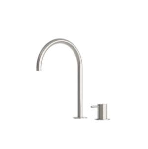 Inox 316L Stainless Steel 2-Hole High Curved Basin Mixer Tap