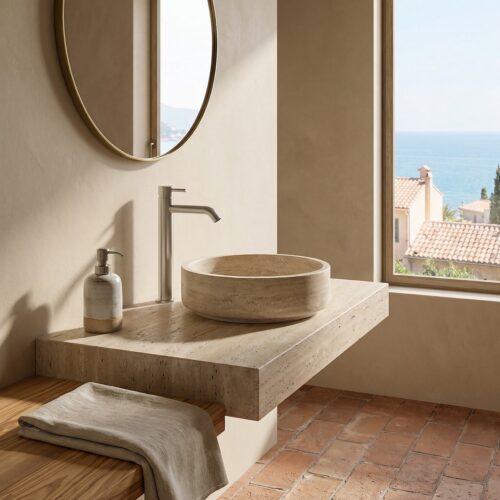 Satin Stainless Steel 316L High Basin Mixer Tap for Elegant Bathrooms
