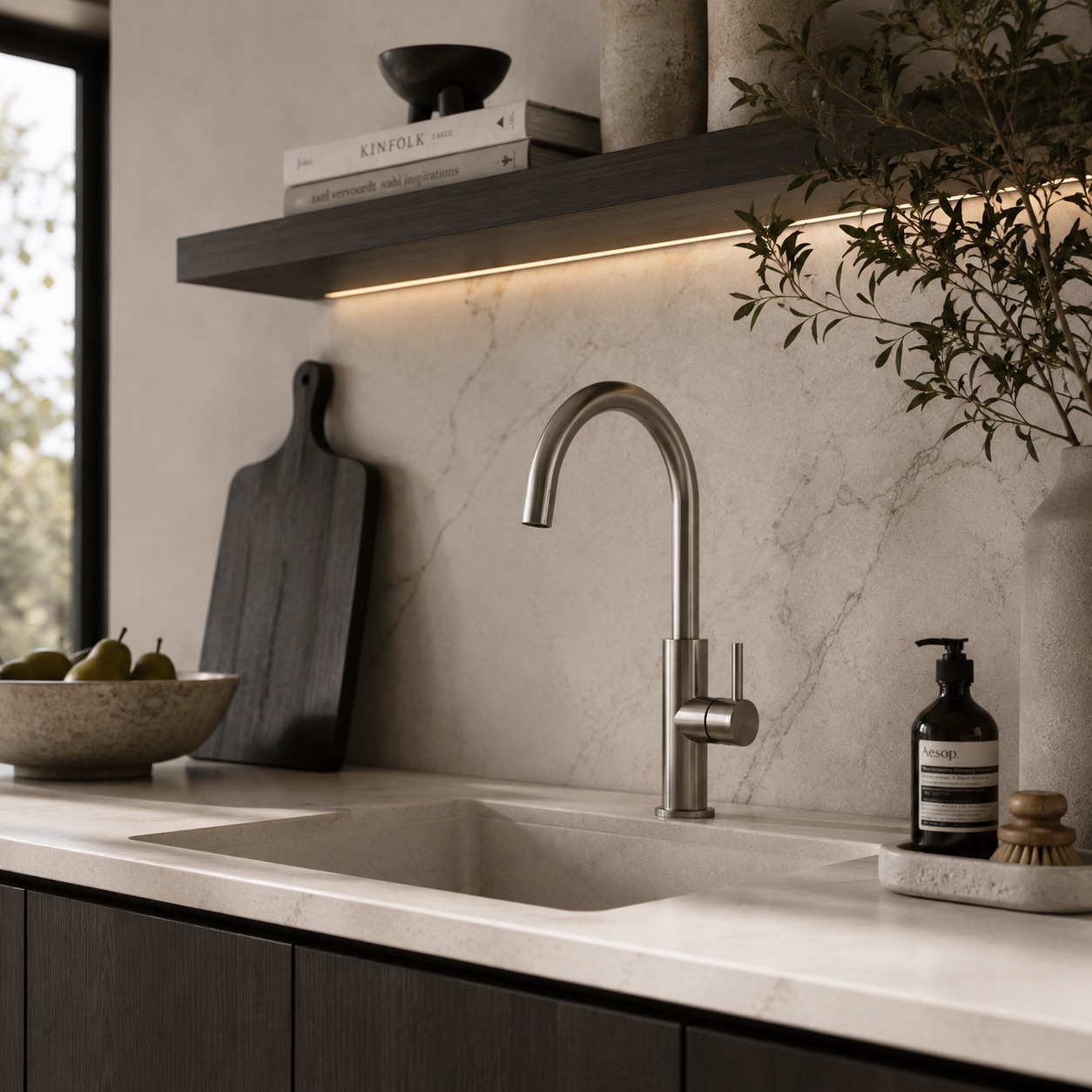 High Spout Kitchen Faucet in Gunmetal 316L Stainless Steel Corrosion-Resistant