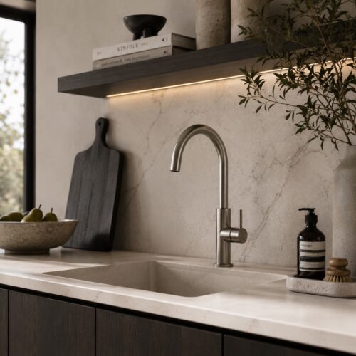 High Spout Kitchen Faucet in Gunmetal 316L Stainless Steel Corrosion-Resistant