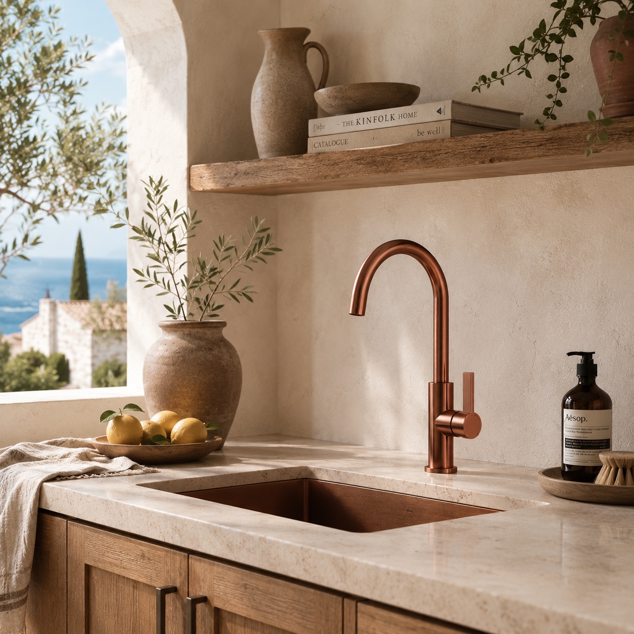 Rose Gold Stainless Steel 316L Kitchen Faucet Satin Finish Corrosion-Resistant