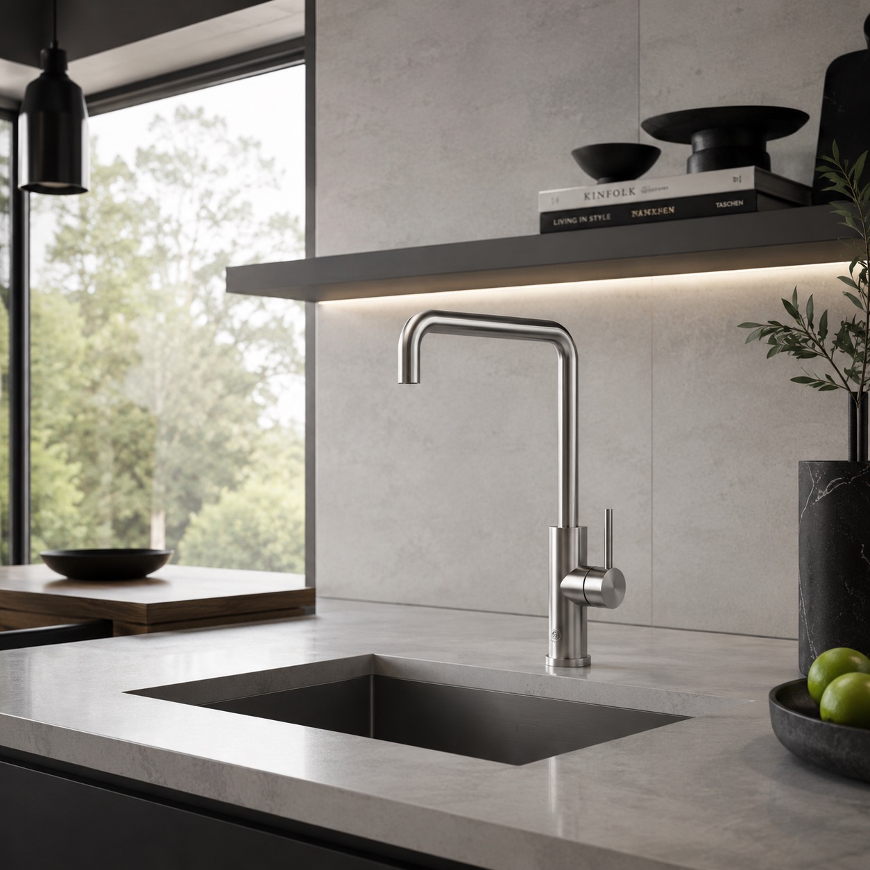 Gunmetal PVD 316L Stainless Steel Square Kitchen Sink Faucet