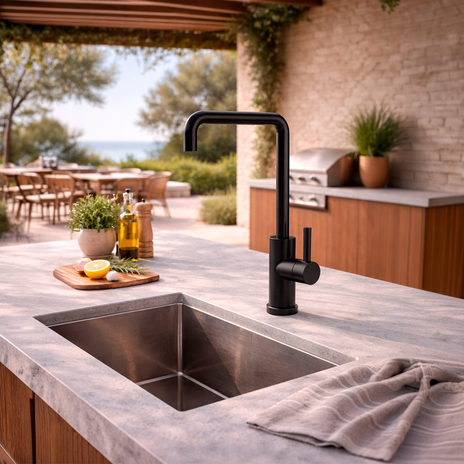Black 316L Stainless Steel Kitchen Faucet Corrosion-Resistant Durable Design - Image 3