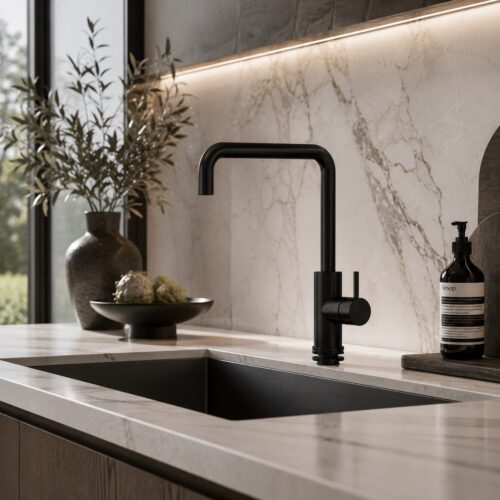 Black 316L Stainless Steel Kitchen Faucet Corrosion-Resistant Durable Design