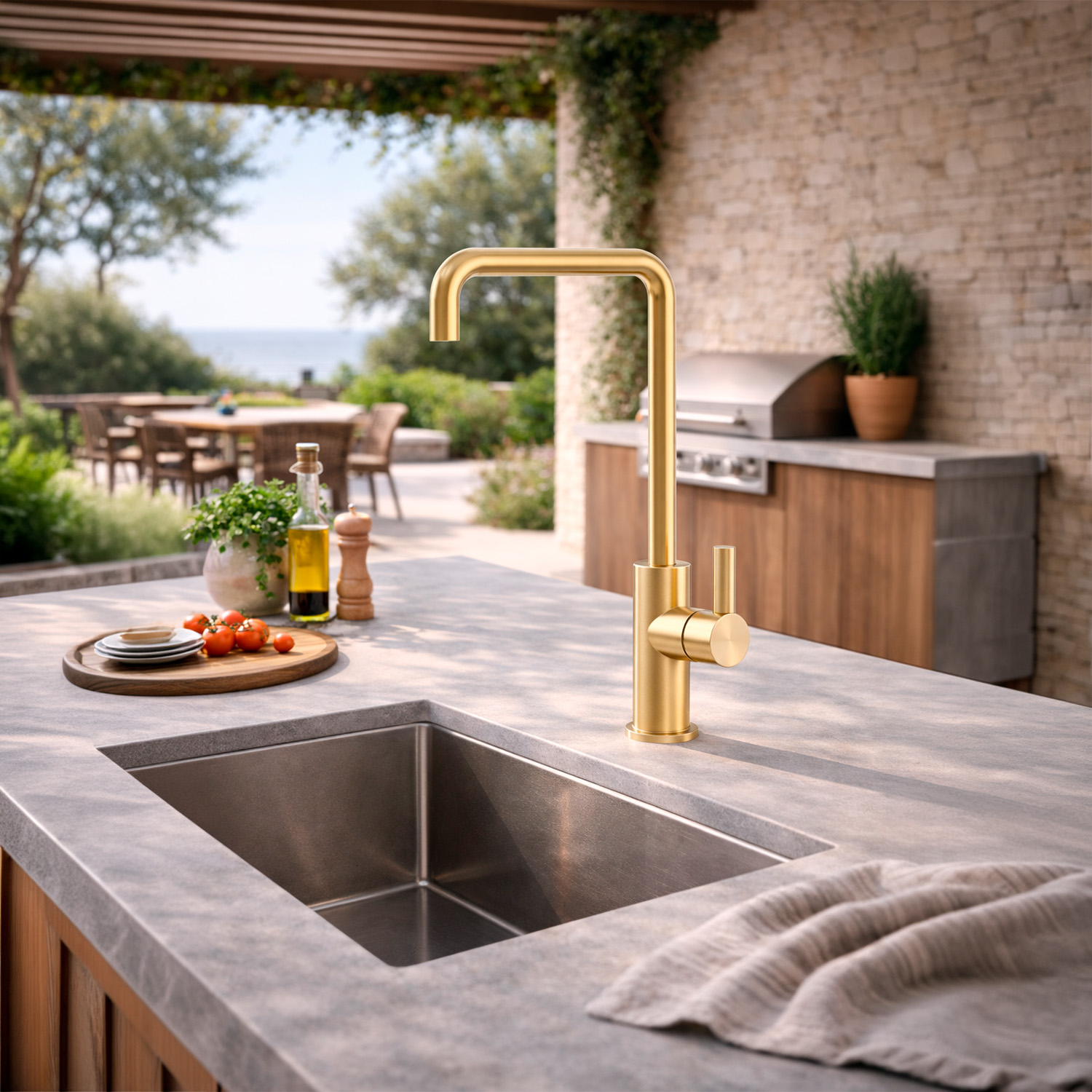 Gold 316L Stainless Steel Kitchen Faucet Corrosion-Resistant Durable Design - Image 3