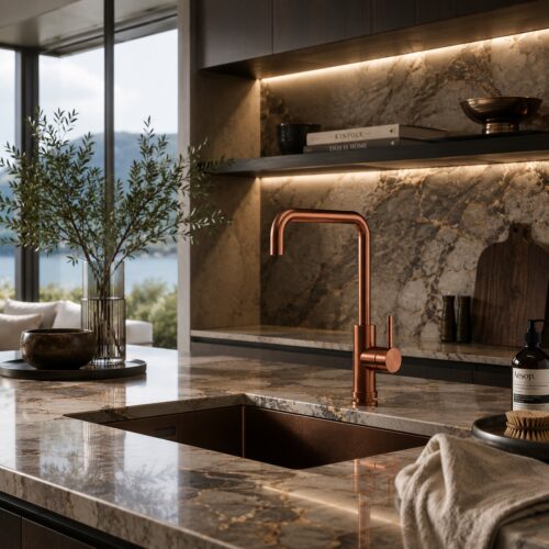 Rose Gold 316L Stainless Steel Kitchen Faucet with Swivel Spout and Flexible Spray