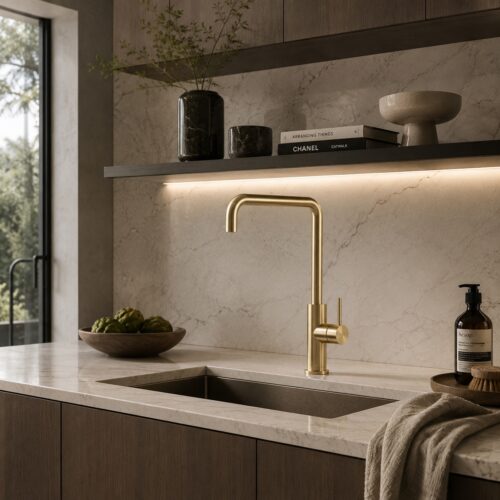 Gold 316L Stainless Steel Kitchen Faucet Corrosion-Resistant Durable Design