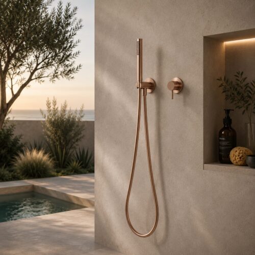 Rose Gold 316L Stainless Steel Wall-Mount Hand Shower Kit for Bathroom