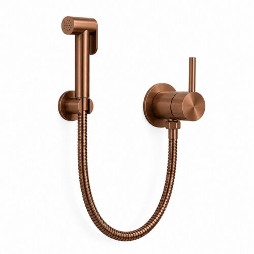 Rose Gold Brass e Stainless Steel Flexible Shattaf Set Anti-Twist Hose