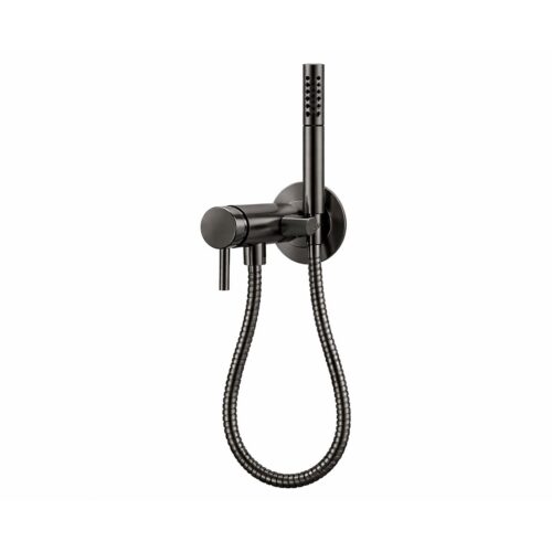 Wall Mixer Set with Hand Shower Gunmetal 316L Stainless Steel Hose