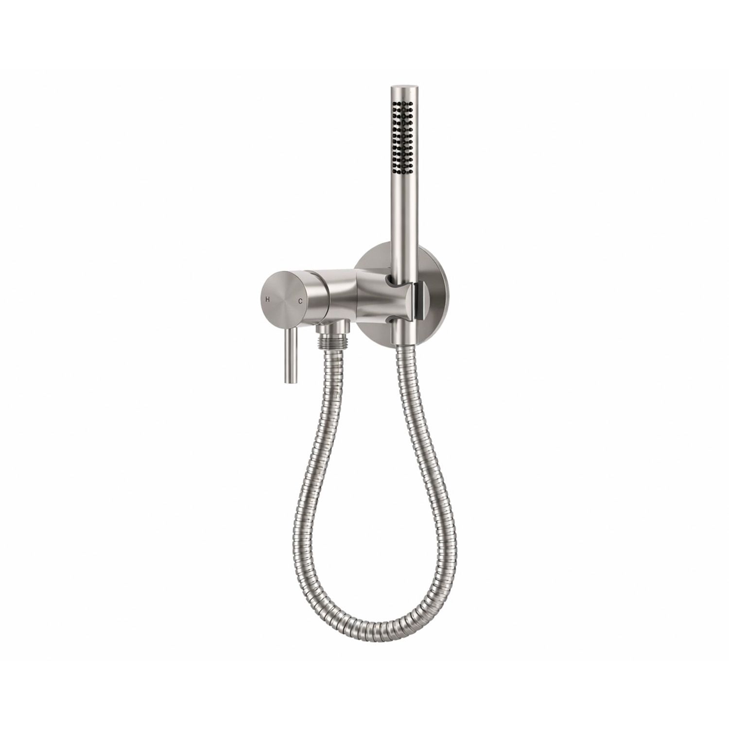 Wall Mixer Kit with Hand Shower Satin Silver 316L Stainless Steel