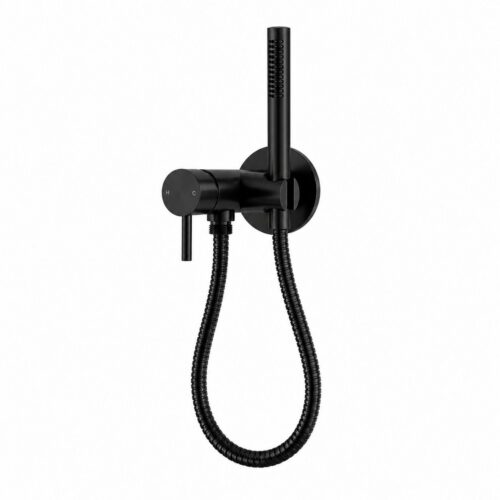 Black 316L Stainless Steel Mixer with Hand Shower Connection Satin Finish
