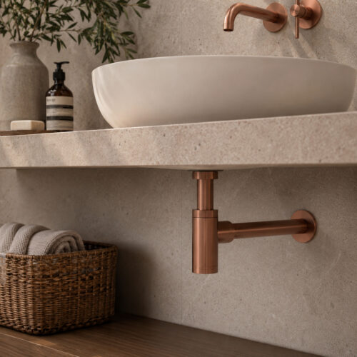 Rose Gold 316L Stainless Steel PVD Sink Drain Siphon Corrosion Resistant