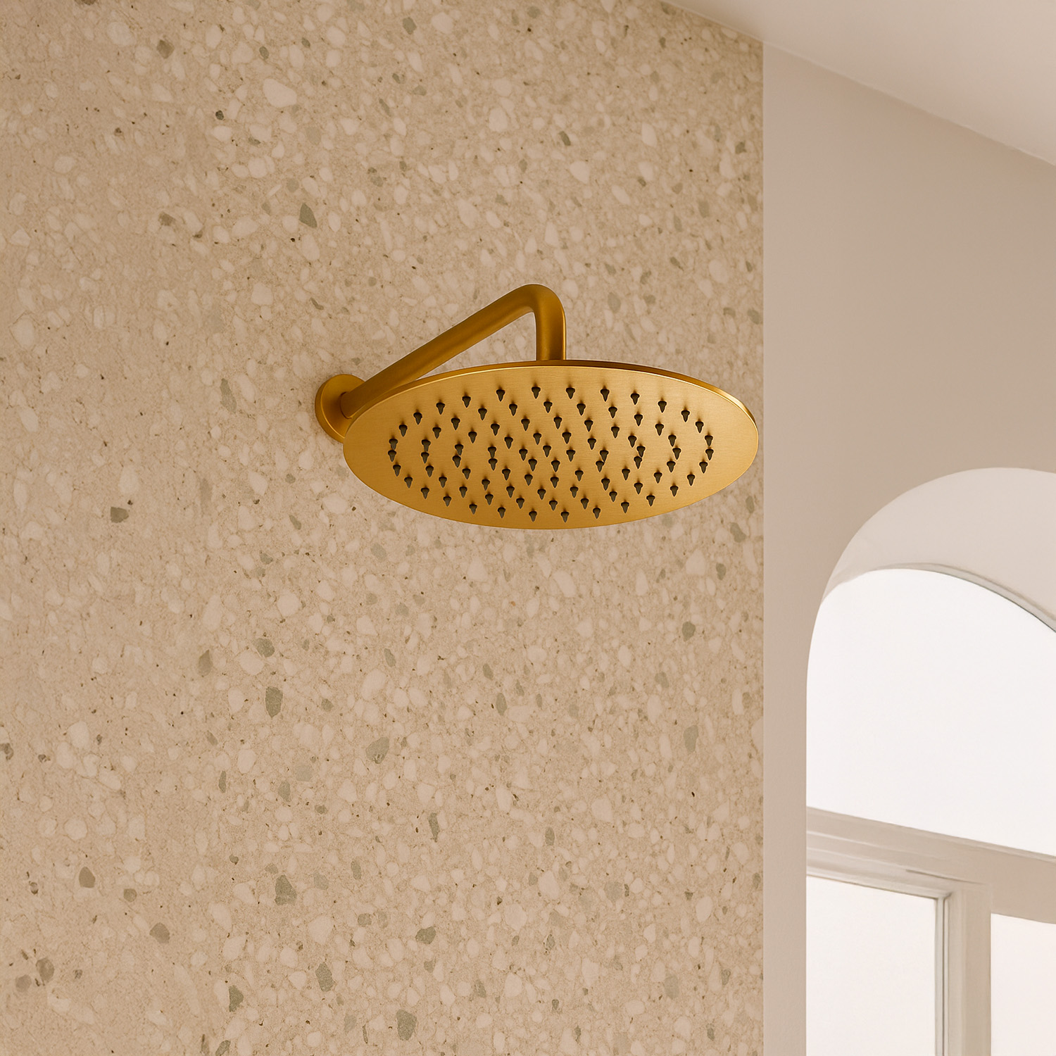 25cm Gold 316L Stainless Steel Shower Head Rainfall Spray