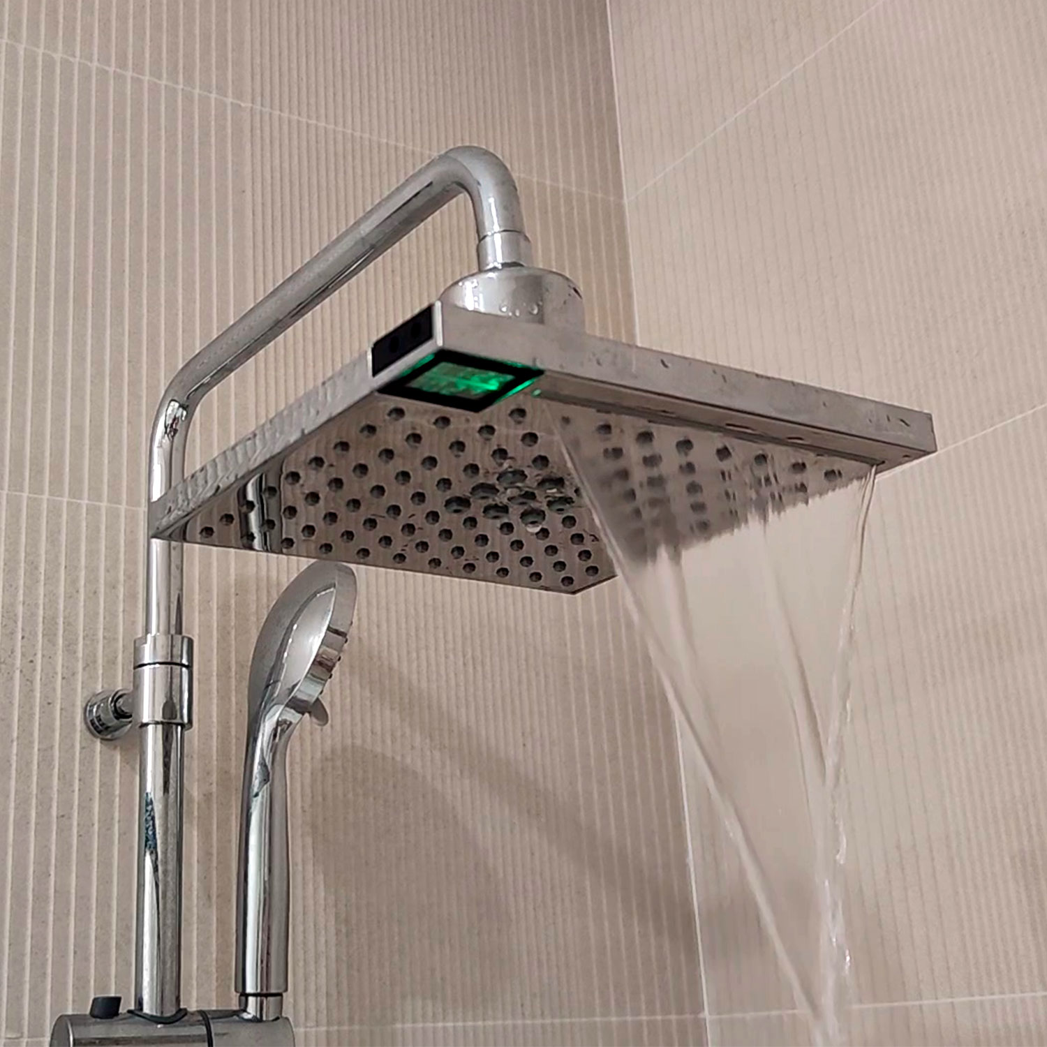 Shower Head With Lcd Thermometer Sined Soffionedoccia Led 5