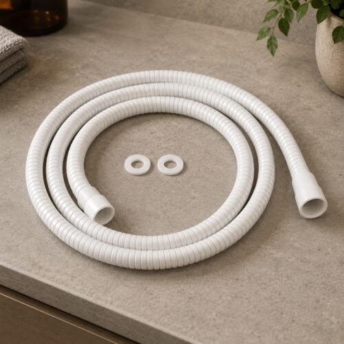 White 316L Stainless Steel Flexible Shower Hose Durable and Corrosion-Resistant