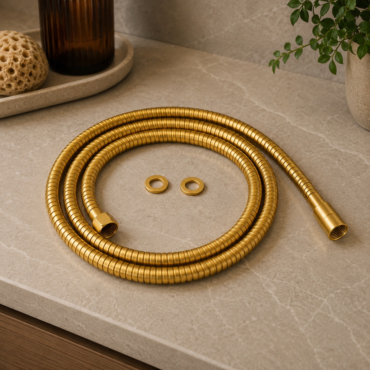 Gold Flexible Shower Hose 316L Stainless Steel Inox