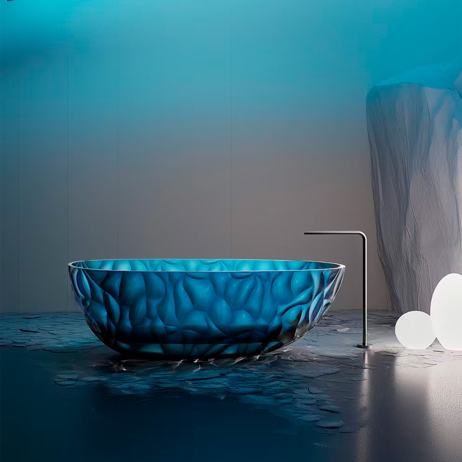Experience luxury with the sined zefiro blue bath designed for beauty and warmth Buy now