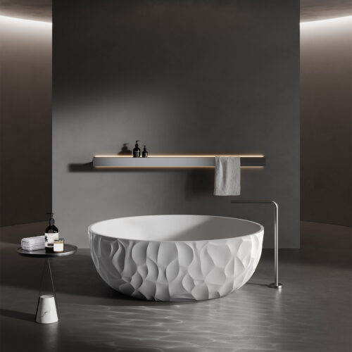 Elevate your space with the elegant Sined Zefiro round bathtub Durable warm and modern—buy it now